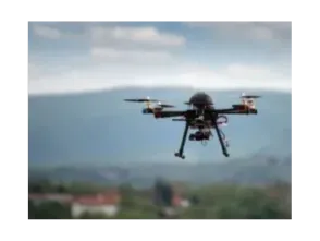 drone in front of a hill